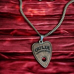 Unisex Wooden Oujia board planchette necklace